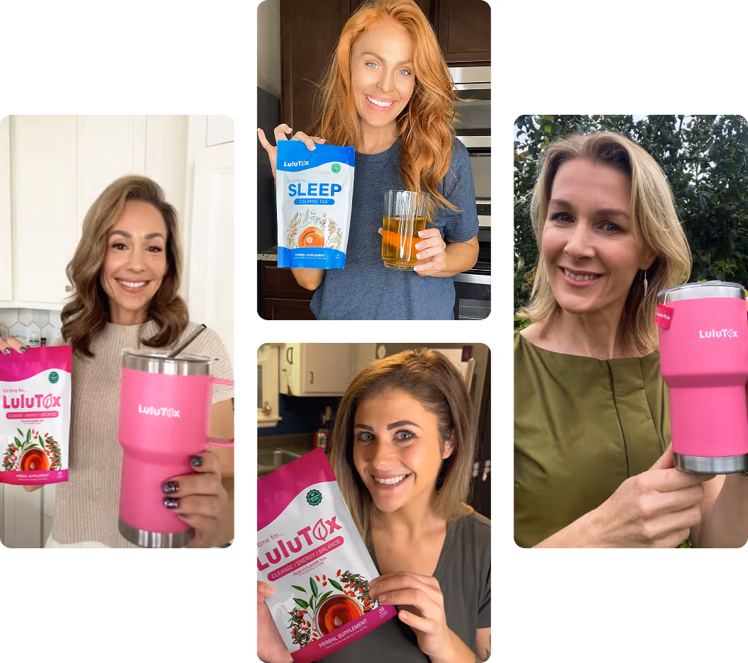 Lulutox customers with their tea